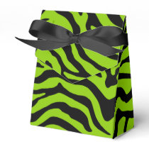 Trendy brat green zebra print favor boxes