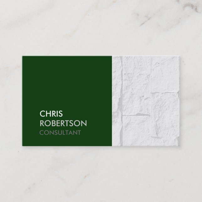 Trendy Brick Wall Green Attractive Business Card (Front)