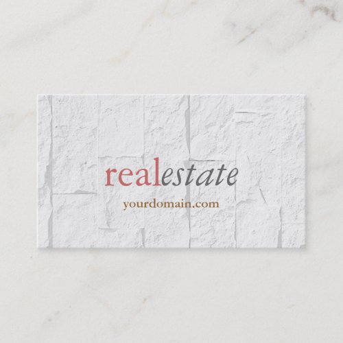 Trendy Brick Wall Real Estate Agent Business Card