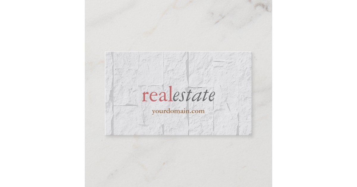 Trendy Brick Wall Real Estate Agent Business Card Zazzle
