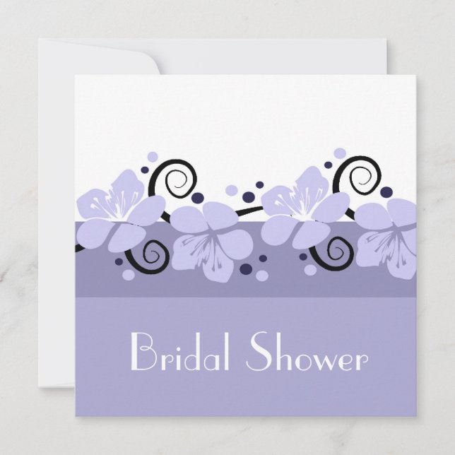 Trendy Bridal Shower Invite - Lavender Flowers (Front)