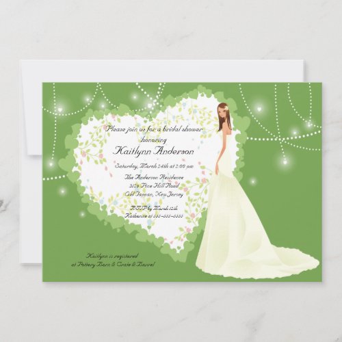 Trendy Bride Bridal Shower Heart Invitation