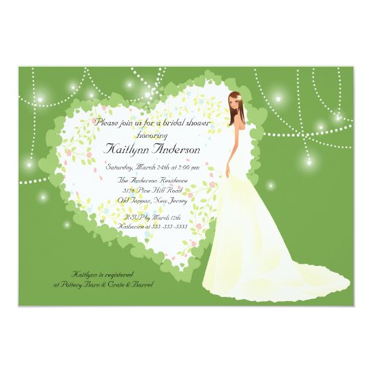 Trendy Bride Bridal Shower Heart Invitation