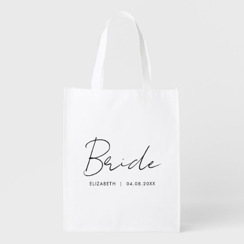 Trendy Bride Gifts Elegant Template Shopping Grocery Bag