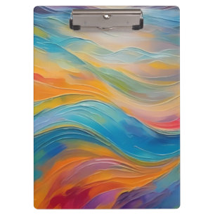 Trendy Bright Abstract Blue yellow Pattern Clipboard