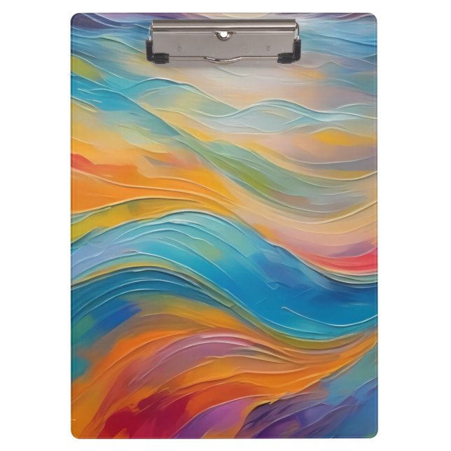 Trendy Bright Abstract Blue yellow Pattern   Clipboard (Front)