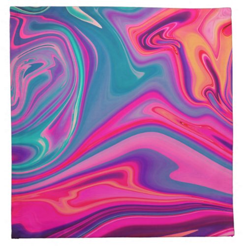 Trendy Bright Blue Pink Green Abstract Pattern Cloth Napkin