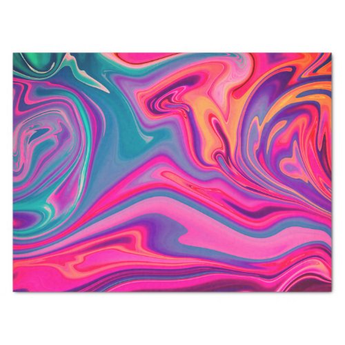 Trendy Bright Blue Pink Green Abstract Pattern Tissue Paper