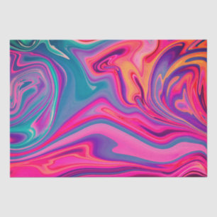 Trendy Bright Blue Pink Green Abstract Pattern Tissue Paper