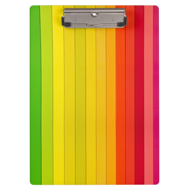 Trendy Bright colorful red orange blue yellow Clipboard (Front)