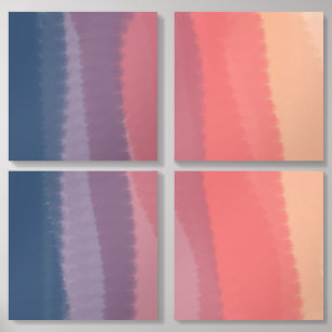 Trendy Bright Dusk Colored Watercolor Painting Acrylic Photo Tile