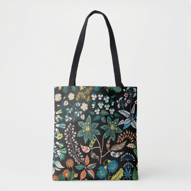 Trendy bright Floral pattern in the many kind of f Tote Bag (Front)