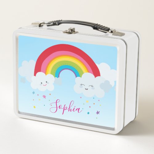 TRENDY bright fun colorful rainbow kawaii Metal Lu Metal Lunch Box