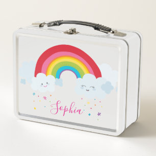 TRENDY bright fun colorful rainbow kawaii Metal Lunch Box