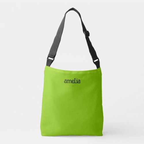 Trendy Bright Green Personalized Crossbody Bag