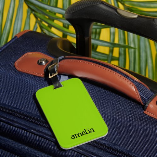 Trendy Bright Green Personalized Luggage Tag