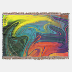 Trendy Bright Neon orange red blue green yellow Throw Blanket