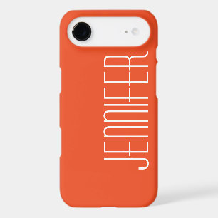 Trendy Bright Orange, Chic Personalized Jumbo Name iPhone 17 Air Case