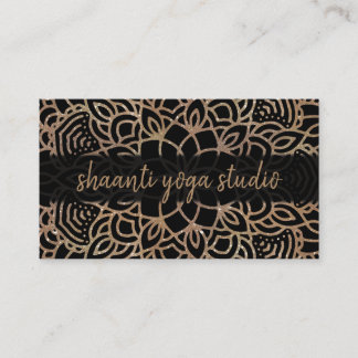 Trendy Bronze Mandala Professional Business Card