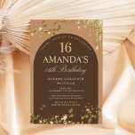 Trendy Brown and Gold Faux Glitter Drip Birthday Invitation<br><div class="desc">This trendy brown and gold birthday invitation features faux glitter drips and an elegant design that will make your party shine. The combination of neutral tones and gold adds a touch of glamour and sophistication, making it perfect for any birthday celebration. The design is eye-catching and modern, and the faux...</div>