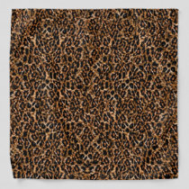 Trendy Brown Exotic Fur Pattern Leopard Print Bandana