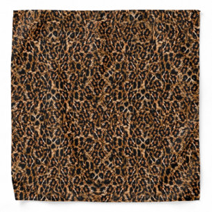Trendy Brown Exotic Fur Pattern Leopard Print Bandana