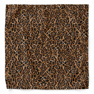 Trendy Brown Exotic Fur Pattern Leopard Print Bandana