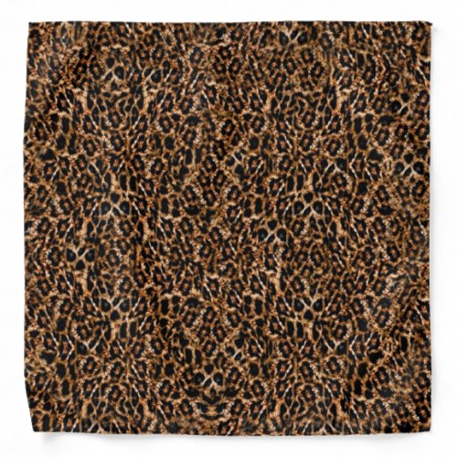 Trendy Brown Exotic Fur Pattern Leopard Print Bandana