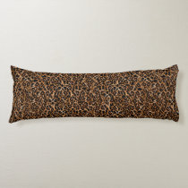 Trendy Brown Exotic Fur Pattern Leopard Print Body Pillow