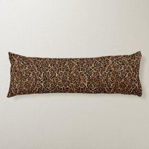 Trendy Brown Exotic Fur Pattern Leopard Print Body Pillow