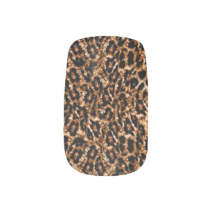 Trendy Brown Exotic Fur Pattern Leopard Print Minx Nail Art