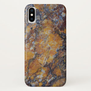 Trendy Brown Faux Marble Stone iPhone X Case