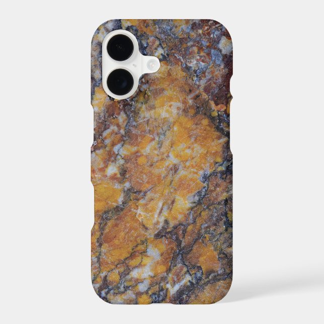 Trendy Brown Faux Marble Stone Iphone Case (Back)