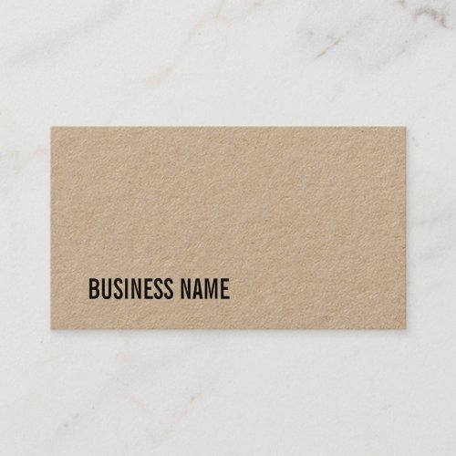 Trendy Brown Kraft Paper Professional Plain Luxury Business Card