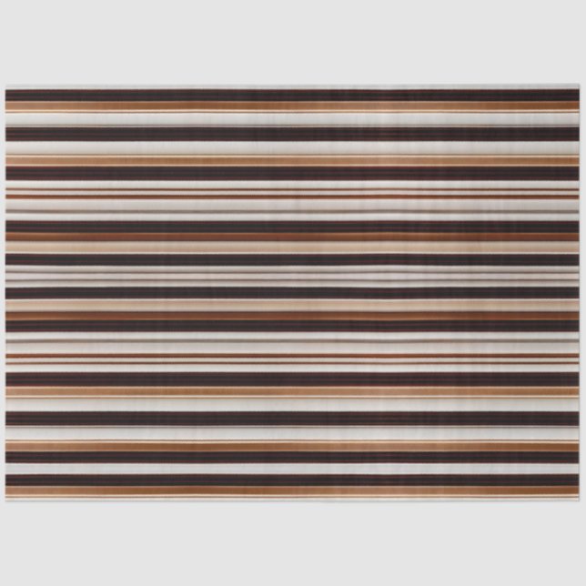 Trendy Brown White Luxury Linen Texture Collection Tissue Paper (Front)