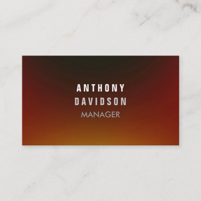 Trendy Browny Red Gray Stylish Business Card (Front)