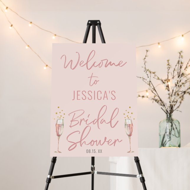 trendy Brunch & Bubbly bridal shower welcome sign (In Situ (Stand))