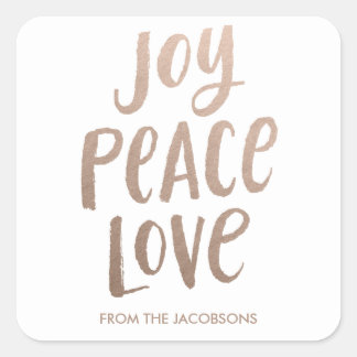 Trendy Brush Lettering Stickers - Rose Gold