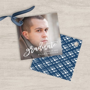 Trendy Brush Script Photo Graduate Graduation Favor Tags