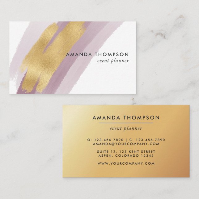 Trendy Brush Strokes Collage Business Card (Front/Back)