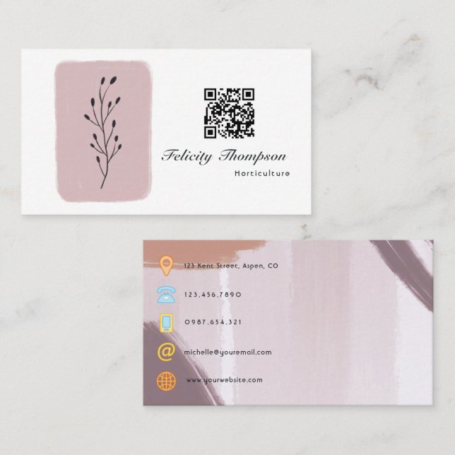 Trendy Brush Strokes Collage Business Card (Front/Back)