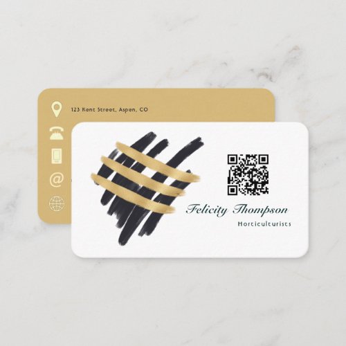 Trendy Brush Strokes Collage QR Code Business Card
