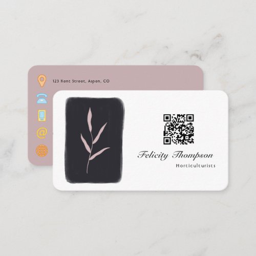 Trendy Brush Strokes Collage QR Code Business Card