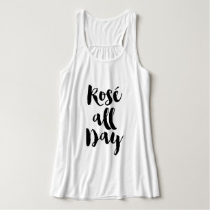 Trendy Brush Typography "Rosé all Day" Tank Top