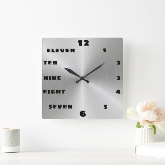 Trendy Brushed Steel Black Letter Number Face
