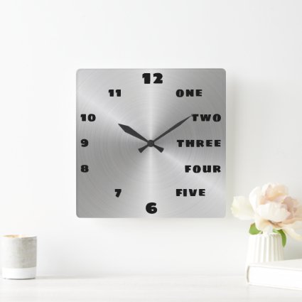 Trendy Brushed Steel Black Letter Number Face