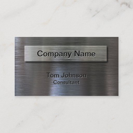 Customizable Brushed Steel Business Card