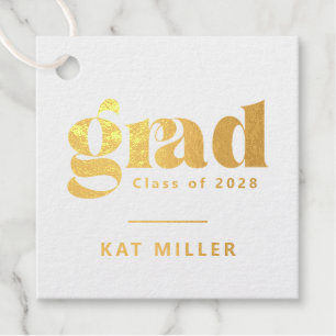 Trendy Bubbly Graduation Party  Foil Favor Tags