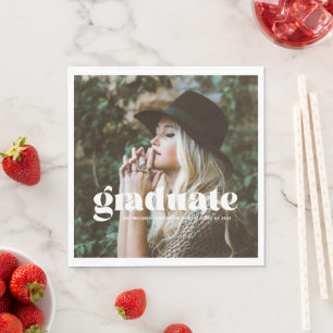 Trendy Bubbly Graduation Party Napkins