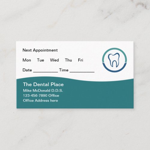 Trendy Budget Dentist Appointment Business Cards
